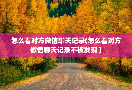 怎么看对方微信聊天记录(怎么看对方微信聊天记录不被发现 )