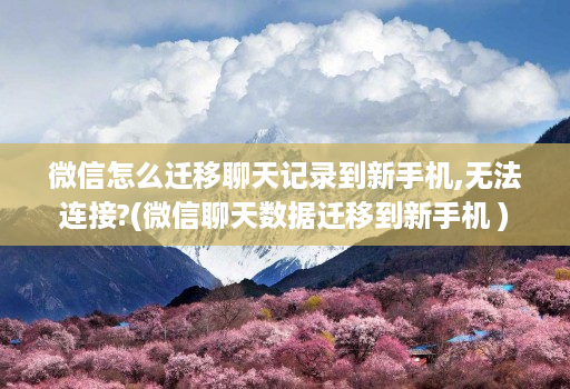 微信怎么迁移聊天记录到新手机,无法连接?(微信聊天数据迁移到新手机 )