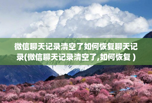 微信聊天记录清空了如何恢复聊天记录(微信聊天记录清空了,如何恢复 )
