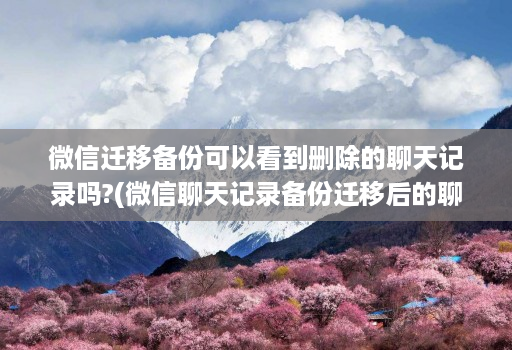 微信迁移备份可以看到删除的聊天记录吗?(微信聊天记录备份迁移后的聊天能看到吗 )