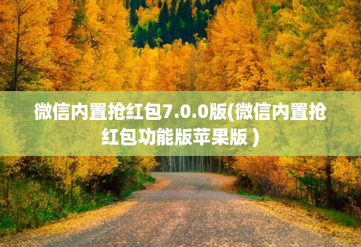 微信内置抢红包7.0.0版(微信内置抢红包功能版苹果版 )