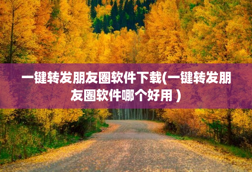 一键转发朋友圈软件下载(一键转发朋友圈软件哪个好用 )