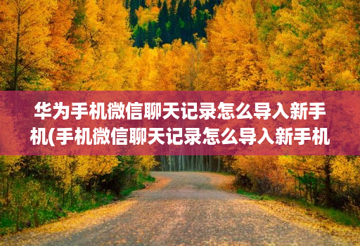 华为手机微信聊天记录怎么导入新手机(手机微信聊天记录怎么导入新手机 )