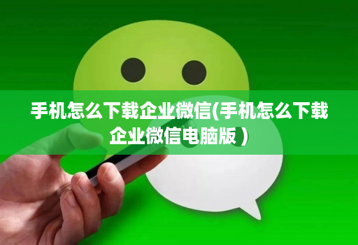 手机怎么下载企业微信(手机怎么下载企业微信电脑版 )