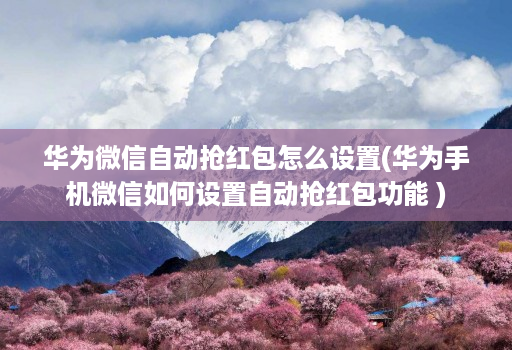华为微信自动抢红包怎么设置(华为手机微信如何设置自动抢红包功能 )