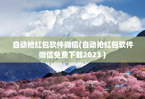 自动抢红包软件微信(自动抢红包软件微信免费下载2023 )