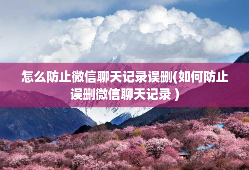 怎么防止微信聊天记录误删(如何防止误删微信聊天记录 )