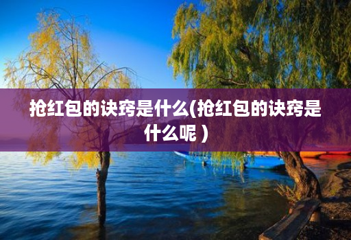 抢红包的诀窍是什么(抢红包的诀窍是什么呢 )