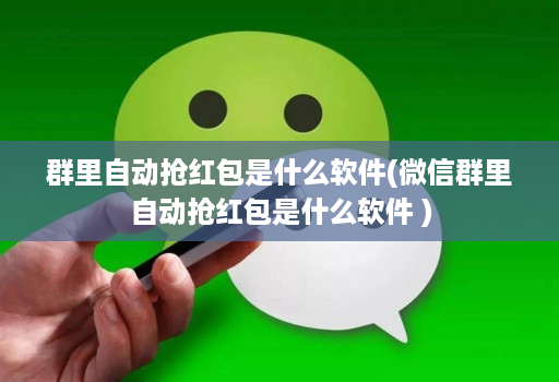 群里自动抢红包是什么软件(微信群里自动抢红包是什么软件 )