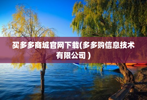 买多多商城官网下载(多多购信息技术有限公司 )