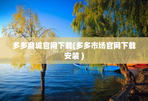 多多商城官网下载(多多市场官网下载安装 )