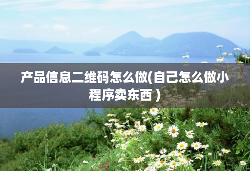 产品信息二维码怎么做(自己怎么做小程序卖东西 )