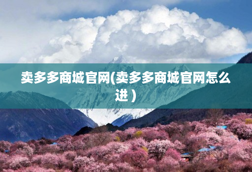 卖多多商城官网(卖多多商城官网怎么进 )