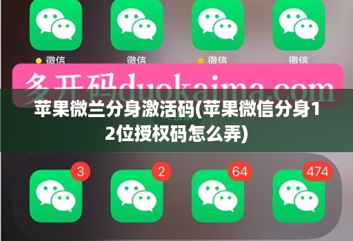 苹果微兰分身激活码(苹果微信分身12位授权码怎么弄)