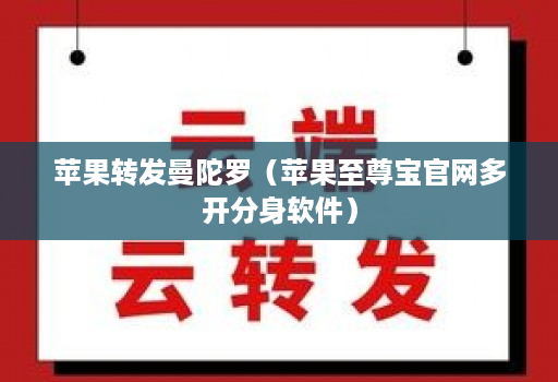 苹果转发曼陀罗(苹果至尊宝官网多开分身软件)