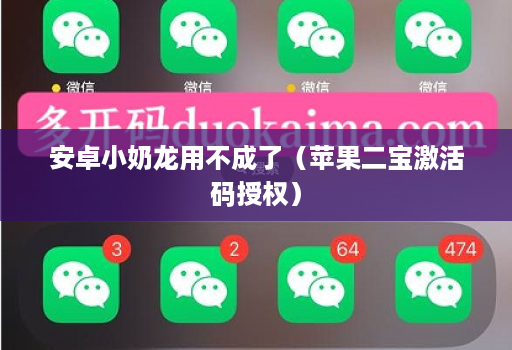 安卓小奶龙用不成了(苹果二宝激活码授权)