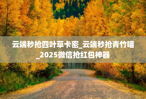 云端秒抢四叶草卡密_云端秒抢青竹喵_2025微信抢红包神器