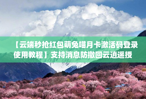 【云端秒抢红包萌兔喵月卡激活码登录使用教程】支持消息防撤回云逍遥授权码