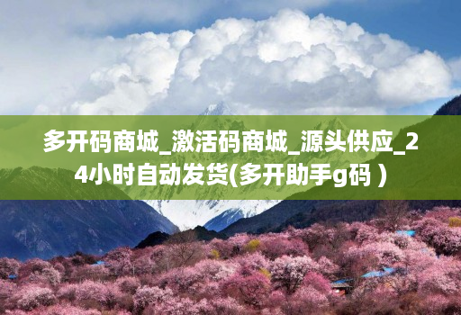 多开码商城_激活码商城_源头供应_24小时自动发货(多开助手g码 )