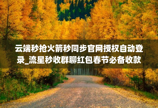 云端秒抢火箭秒同步官网授权自动登录_流星秒收群聊红包春节必备收款
