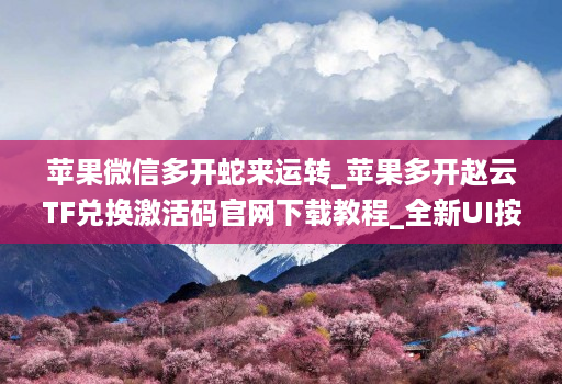 苹果微信多开蛇来运转_苹果多开赵云TF兑换激活码官网下载教程_全新UI按键支持更换主题