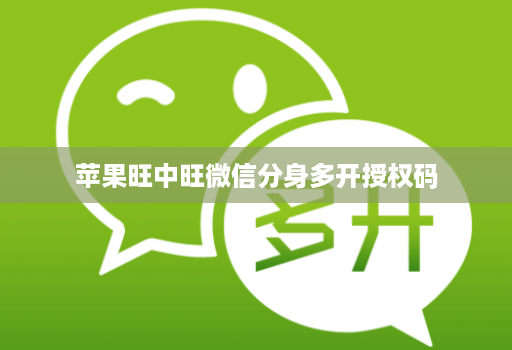 苹果旺中旺微信分身多开授权码